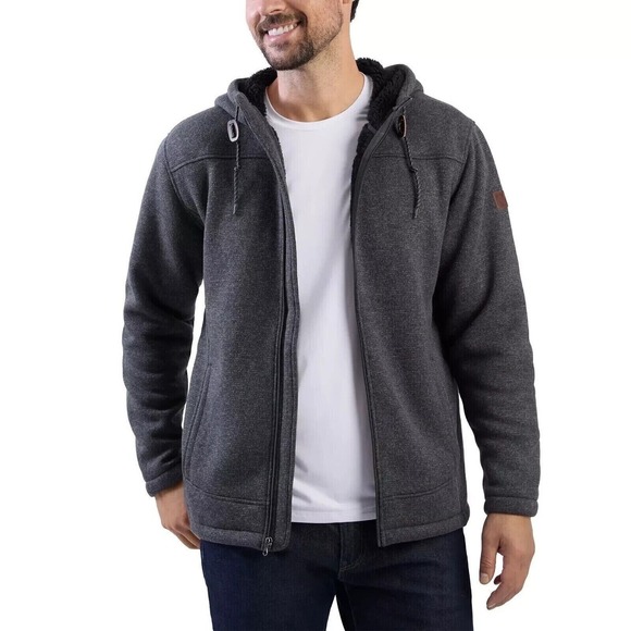 Rugged Elements Other - Rugged Elements Mens Fleece Lined Hoodie Charcoal Gray Full Zip Jacket Size M